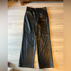 Zara black leather pants size L